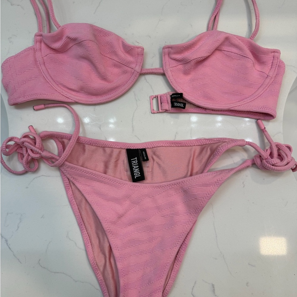 Triangl Swimwear Light Pink Zebra Print Bikini Set